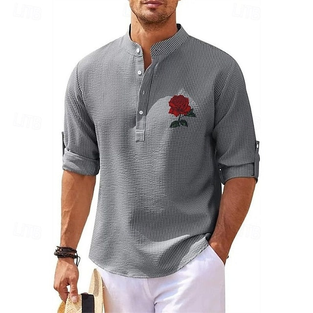 Men's Beach Shirt Summer Popover Casual
