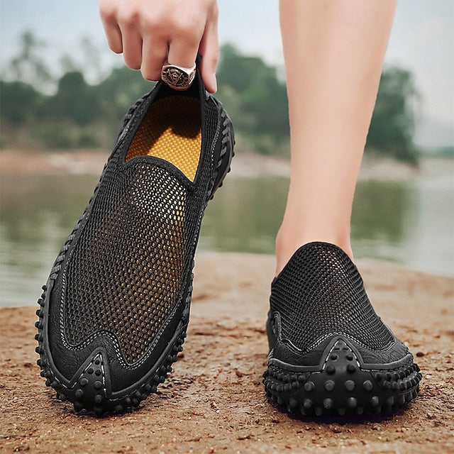 Brown Breathable Mesh with Sports Men's Sandals Upper and