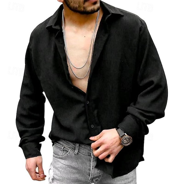 Shirt Button Men's Beach Up Summer Casual