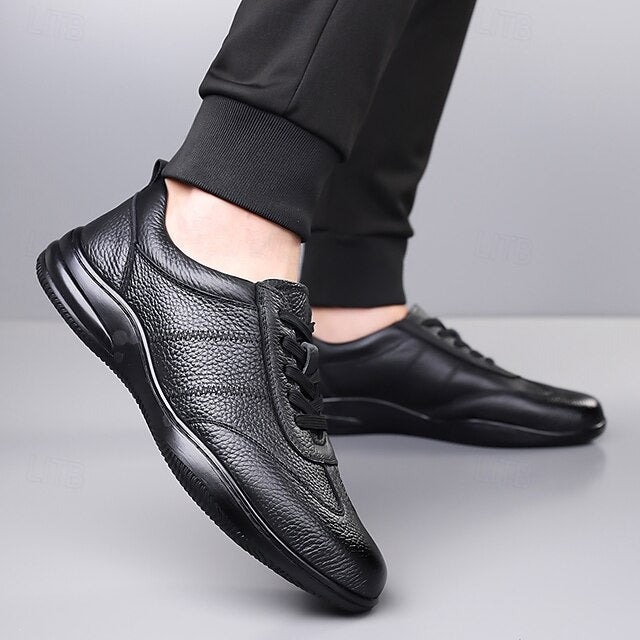 Men’s Sports Lightweight Sneakers Comfortable Leather –