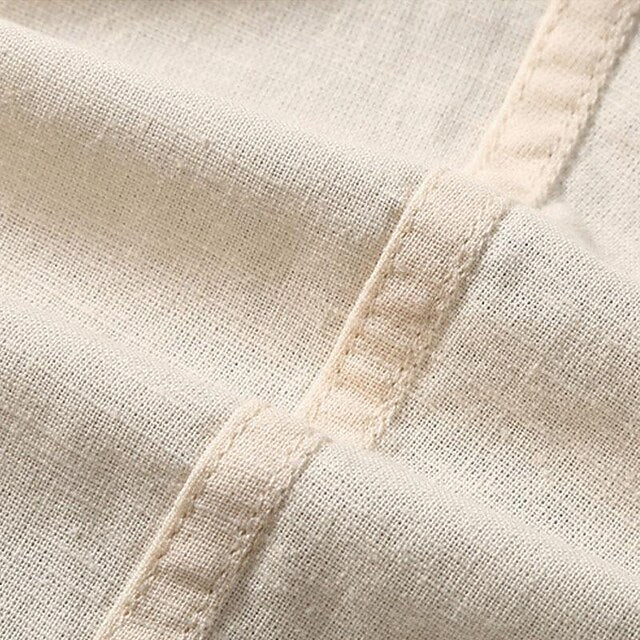 Chinese Linen Cotton Men's White Shirt