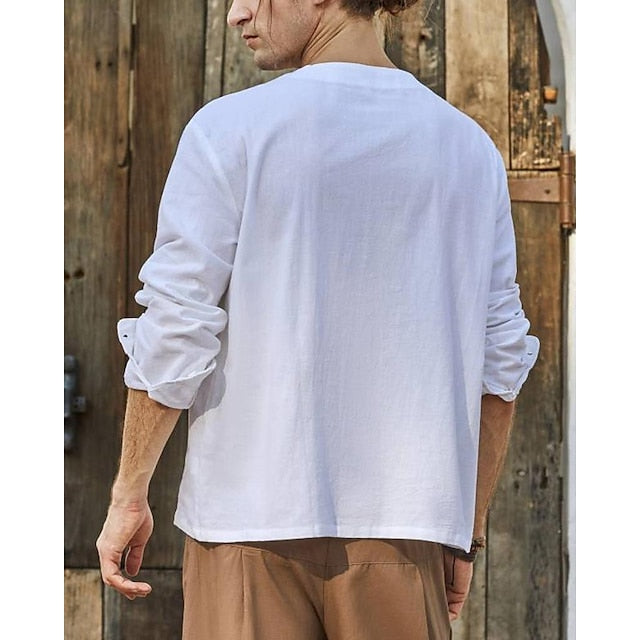 Beach Summer Men's Linen Solid Shirt
