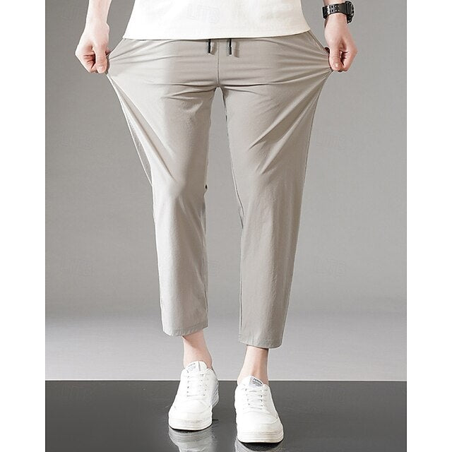 Pants Casual Waist Elastic Men's Pocket Drawstring Trousers