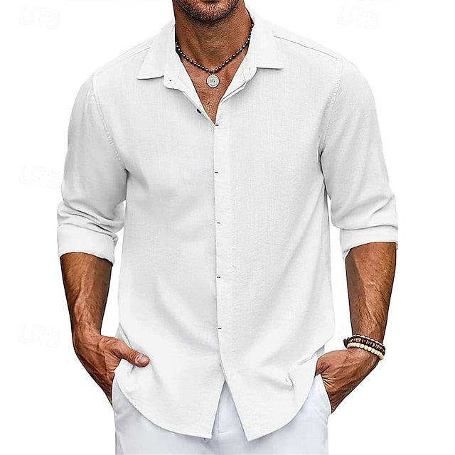 Button Up Beach Casual Shirt Summer Men's