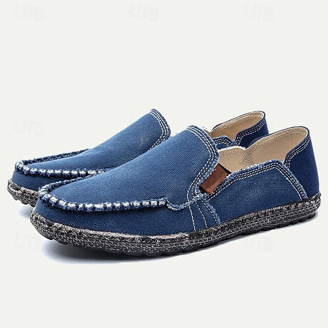 Men's Slip-On Casual Loafers Lightweight Canvas – and