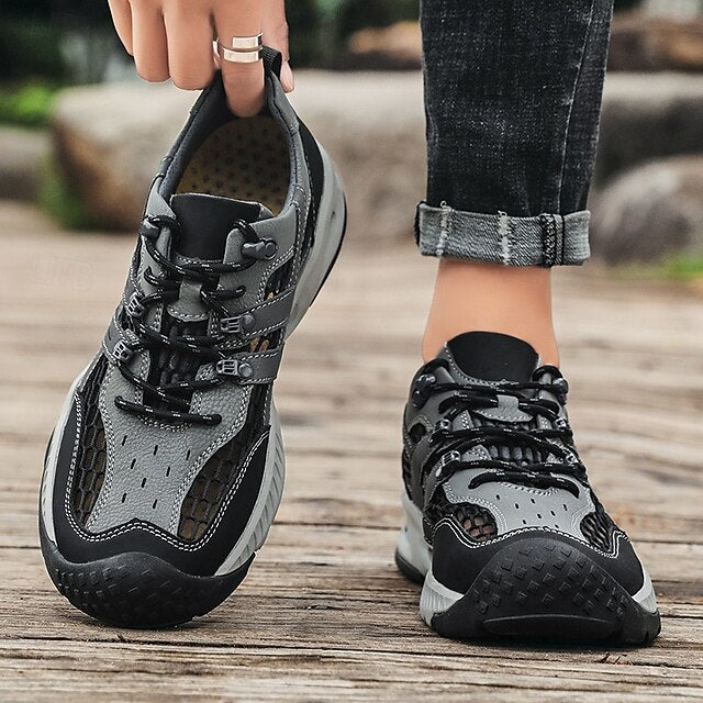 Outdoor Trail Running Sneakers Hiking Men's Durable - Khaki
