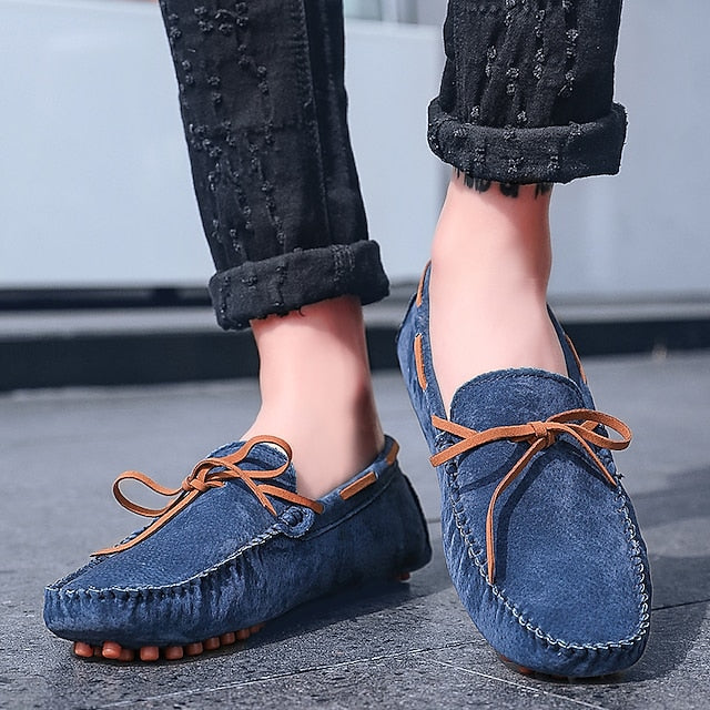 Loafers Suede Driving Men's Slip-On with Flexible Shoes:
