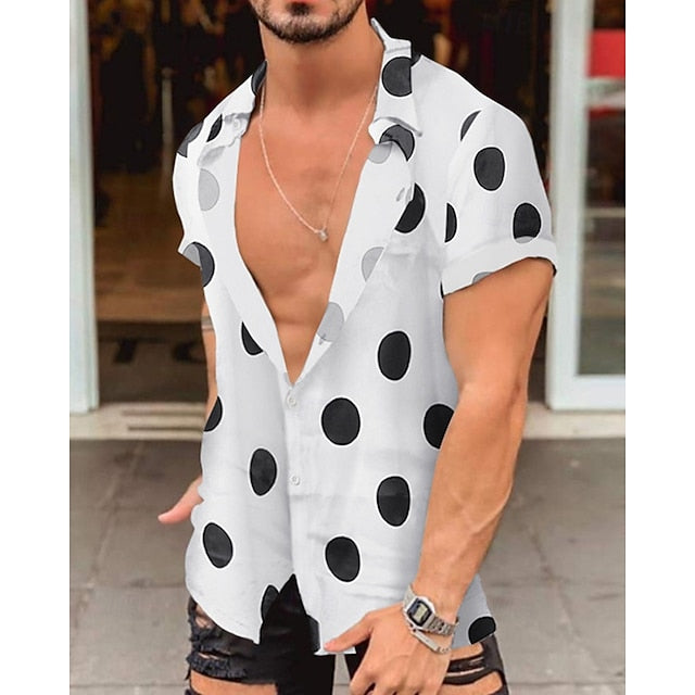 Summer Casual Men's Up Shirt Beach Button