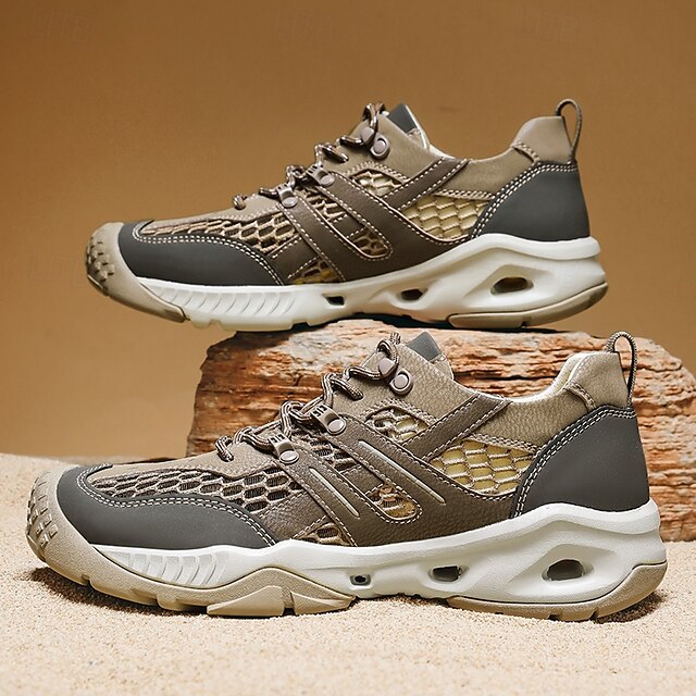 Outdoor Trail Running Sneakers Hiking Men's Durable - Khaki