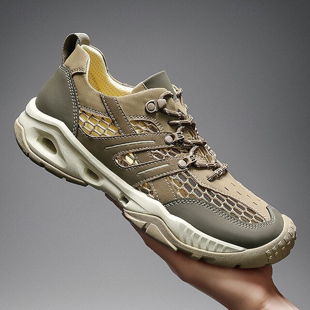 Outdoor Trail Running Sneakers Hiking Men's Durable - Khaki