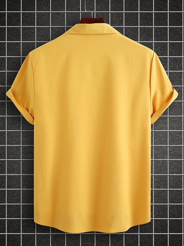 Casual Black Up Button Men's Summer Shirt