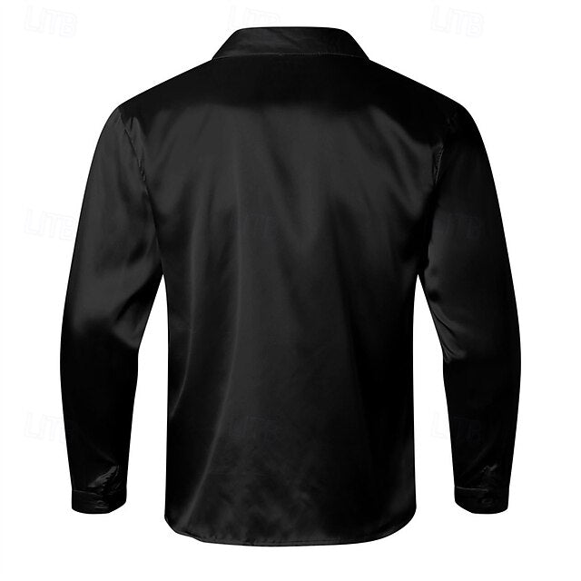 Summer Black Men's Shirt Beach Casual