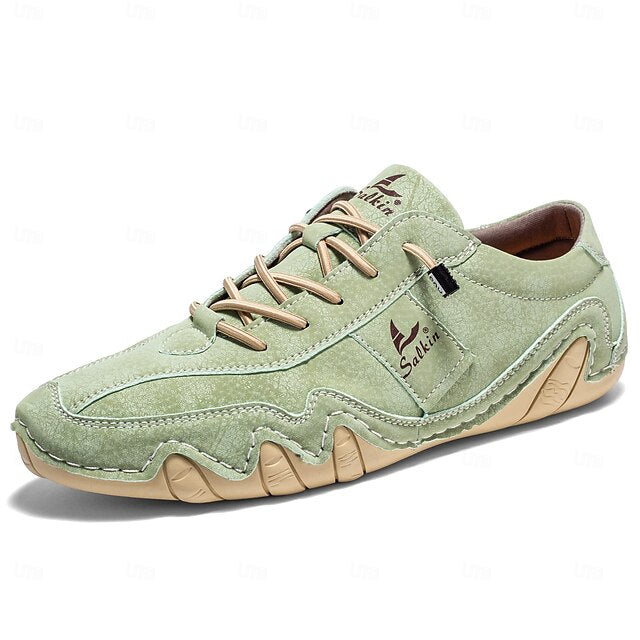 with Men's Green Leather Unique Sneakers Casual Faux