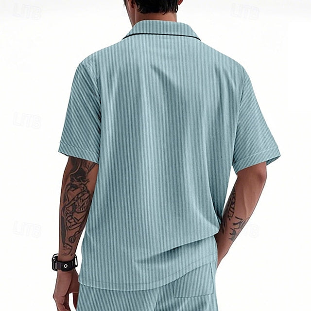 Men's Button Beach Casual Summer Up Shirt