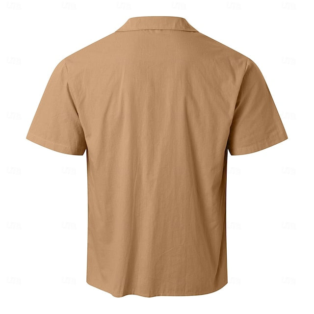 Summer Black Bowling Casual Shirt Men's
