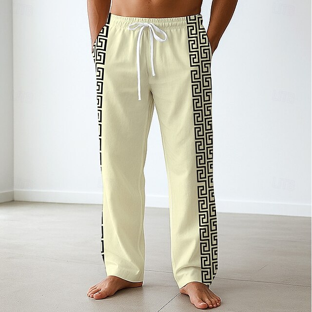 Side Men's Baggy Pants Casual Pockets Trousers