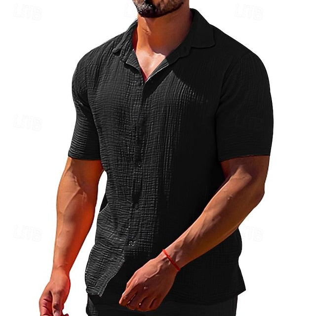 Beach Shirt Men's Casual Summer T Button