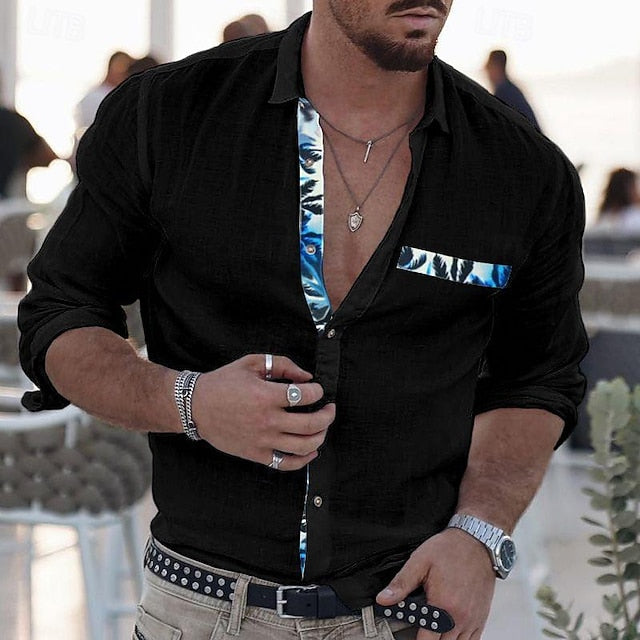 Men's Shirt Button Summer Beach Casual Up