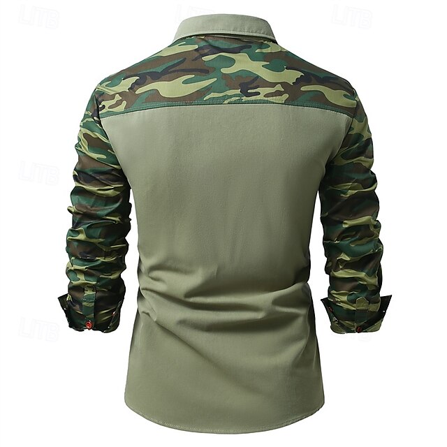 Shirt Workwear Casual Work Men's Shirts Button