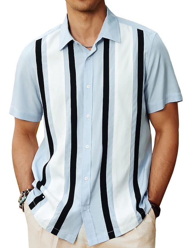 Bowling Men's Summer Button Shirt Casual