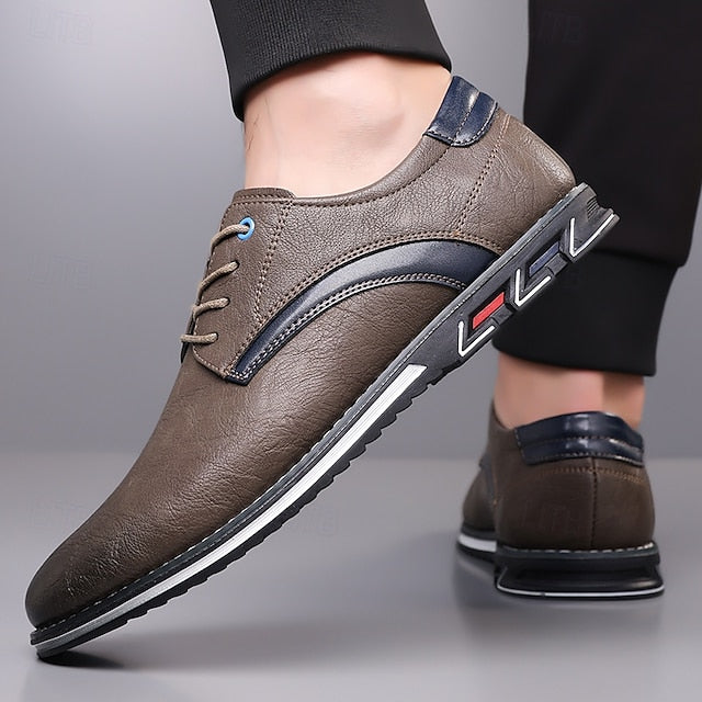 Shoes Everyday Men's Casual – Brown Lace-Up Comfortable