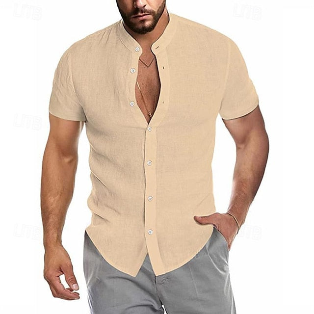 Mandarin Collar Men's Shirt Chinese