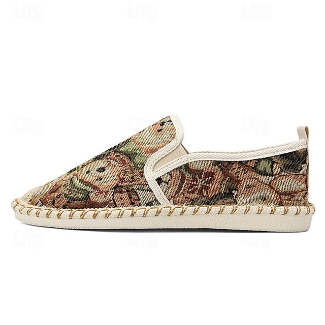Shoes with Print Canvas Men's Animal Espadrille Slip-On