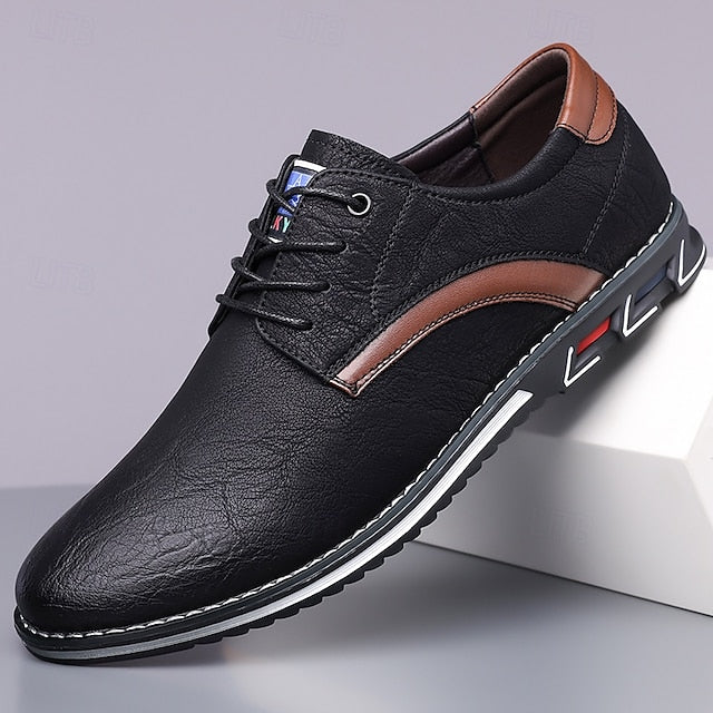 Shoes Everyday Men's Casual – Brown Lace-Up Comfortable