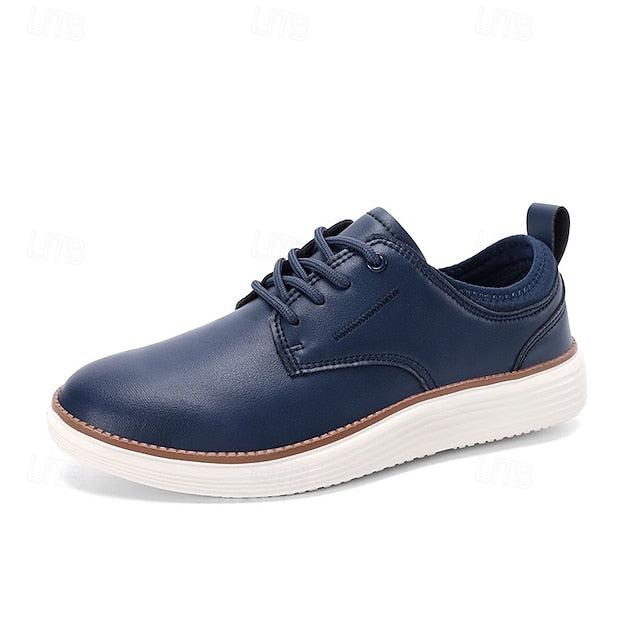 Blue Oxford Lace-Up Leather Shoes Men's – Navy Classic