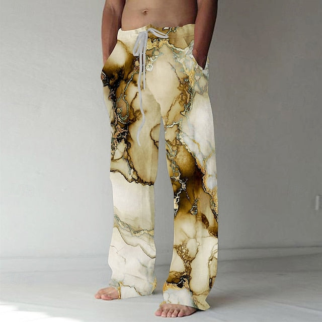 Men's Trousers Elastic Casual Drawstring Baggy Pants