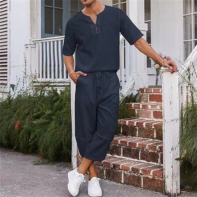 2 Shirt Set Piece Men's Sets Matching Summer