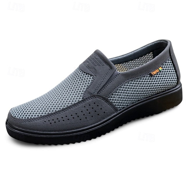 Breathable Mesh Men's Casual and White Black Slip-On