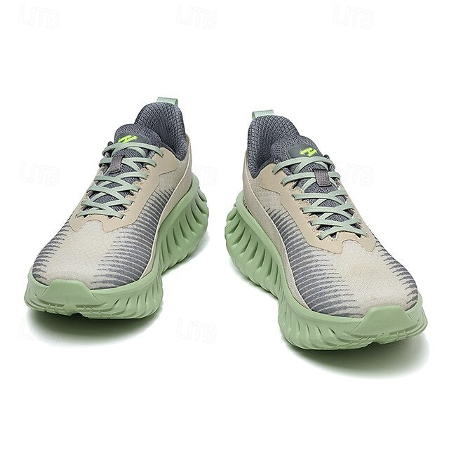 Beige Green and with Light Sneakers Running Men's