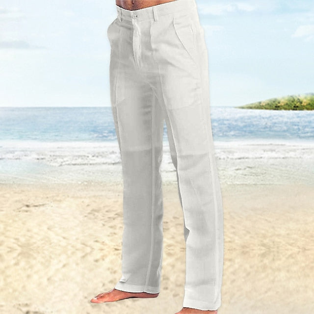 Dress Pants Beach Linen Trousers Men's Summer Pants Pants