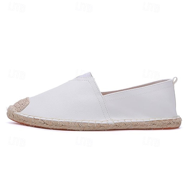 Slip-On Chic Style with Espadrilles: Leather Women's Orange