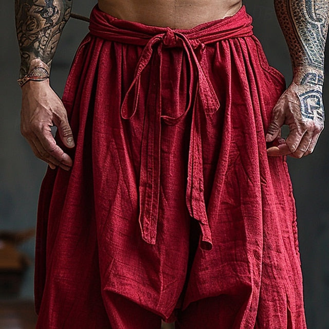 Men's Linen Baggy Trousers Pants Joggers Summer Pants Pants
