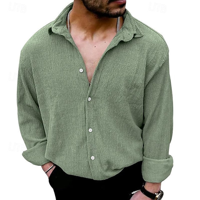 Shirt Button Men's Beach Up Summer Casual