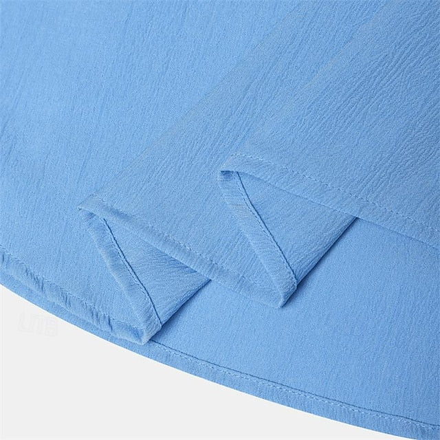 Leaf Plants Shirt Tropical Men's Linen Summer Palm