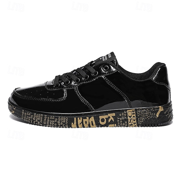 Printed Metallic Gold Sneakers Men's with Sole - Stylish
