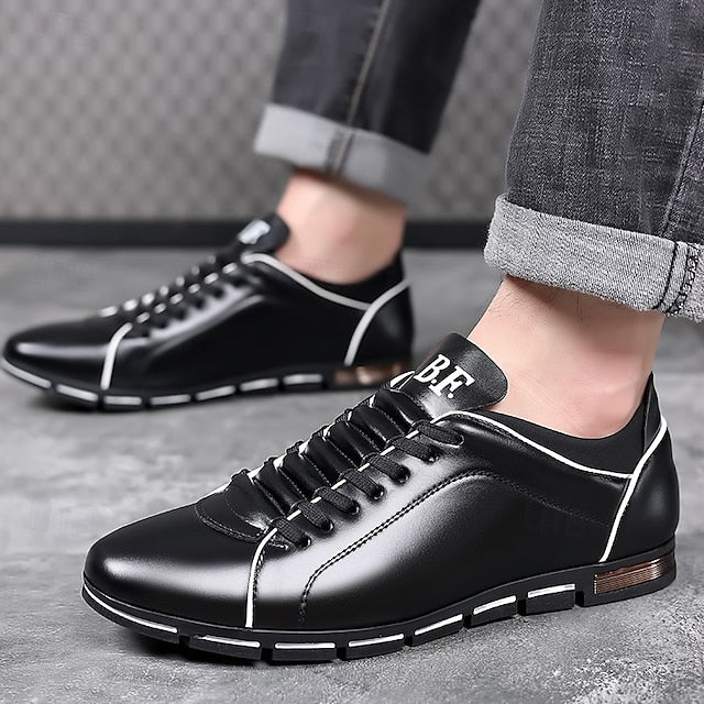 Faux Red Stylish Casual Leather – Sneakers Men's