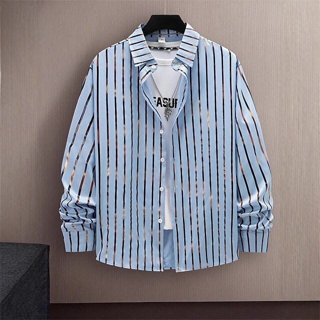 Casual Men's Shirt Summer Up Beach Button