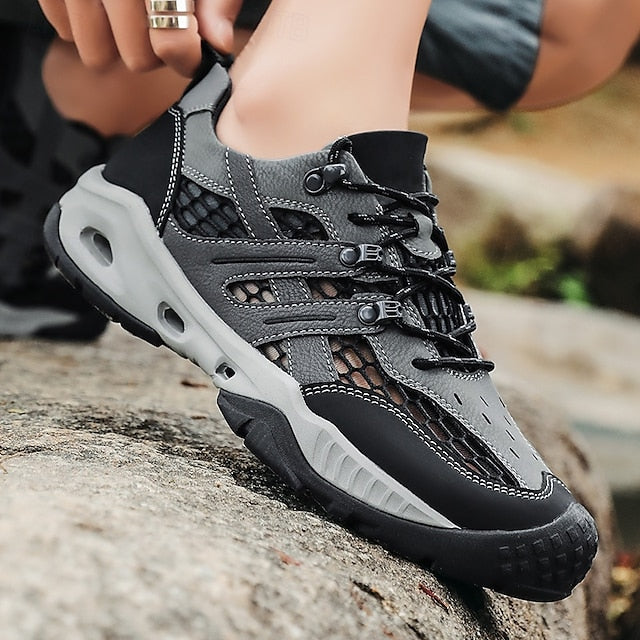Outdoor Trail Running Sneakers Hiking Men's Durable - Khaki
