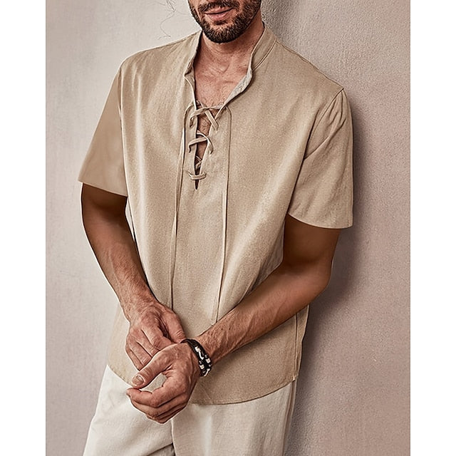 Beach Black Casual Shirt Summer Men's