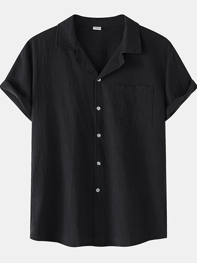 Men's White Summer Shirt Cotton Linen