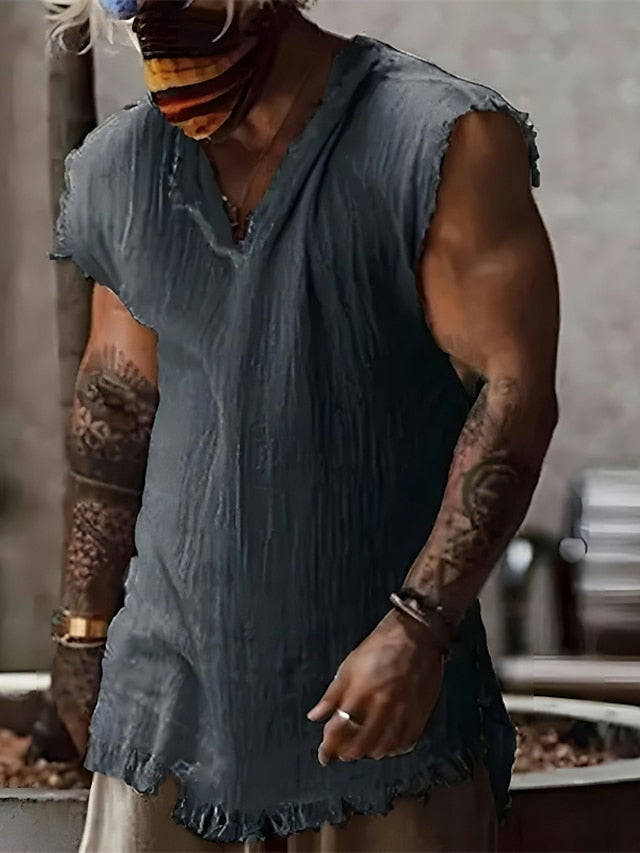 Viking Shirt Summer Beach Linen Style Men's