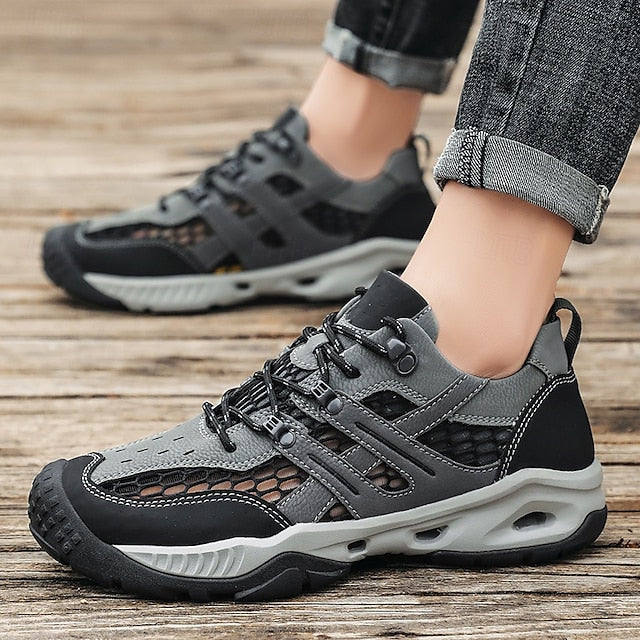 Outdoor Trail Running Sneakers Hiking Men's Durable - Khaki