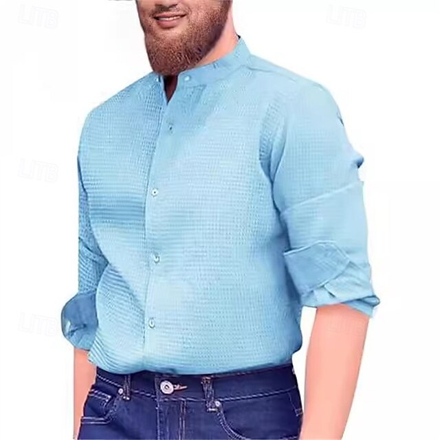 Casual Button Men's Summer Beach Shirt Up