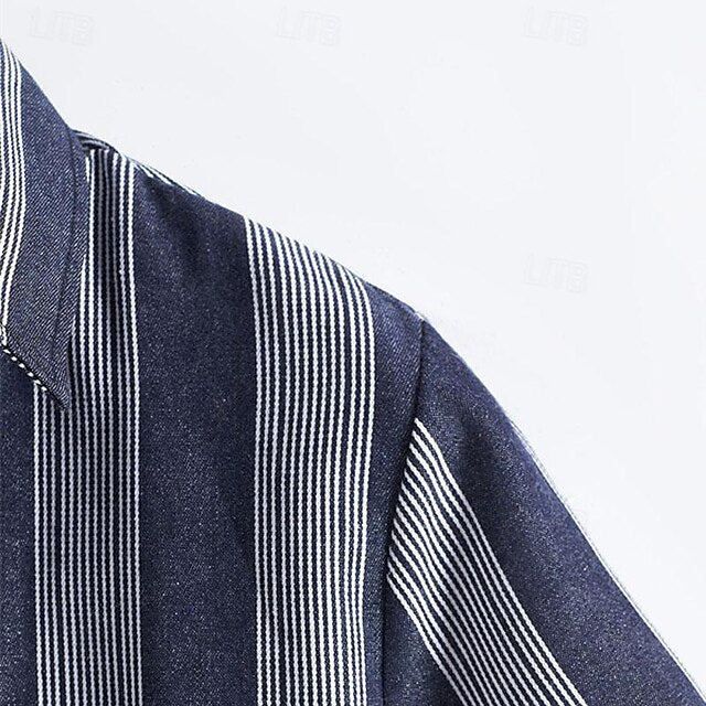 Casual Shirt Beach Summer Button Men's Up