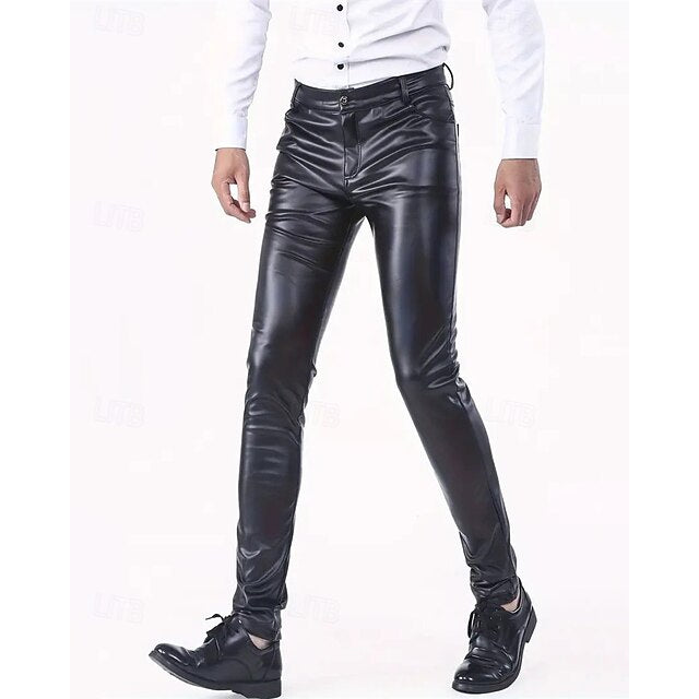 Comfort Pants Men's Trousers Casual Plain Lederhosen Pocket