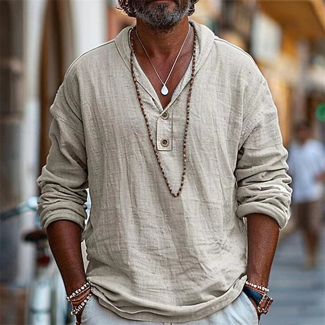 Pants Summer Linen Trousers Pants Baggy Men's Buttons Pants
